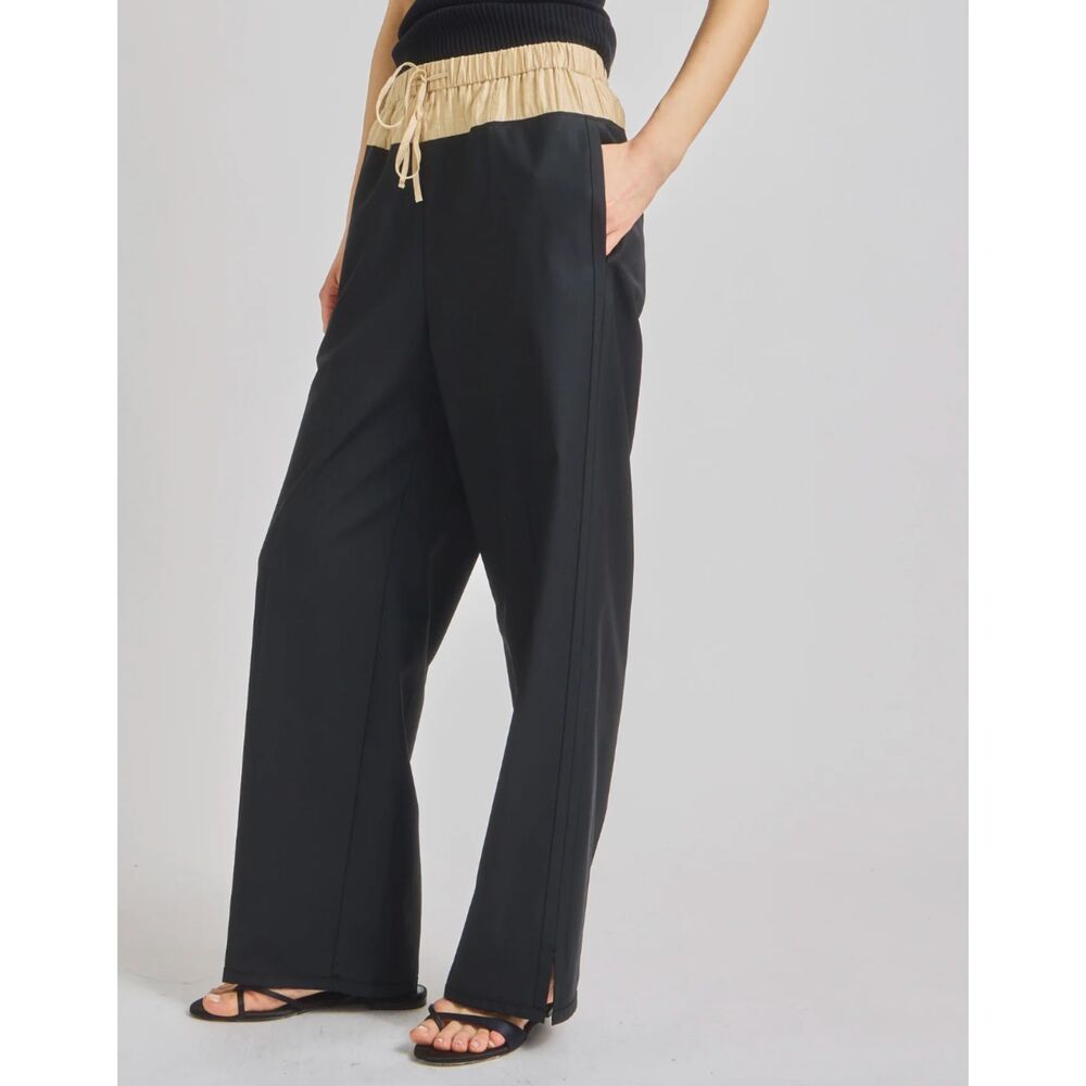 SAINT ART Adler Drawstring Poly Wool Trouser Black/Cream Small